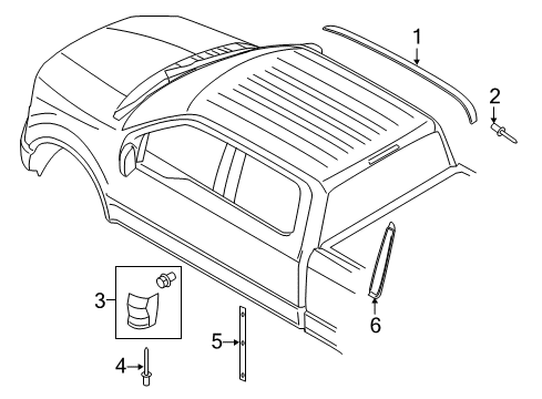 2022 Ford F-350 Super Duty Exterior Trim - Cab Lower Molding Diagram for FL3Z-1520976-AB