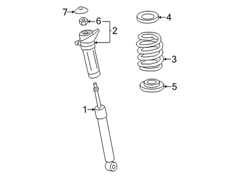 2022 Lexus NX450h+ Shocks & Components - Rear ABSORBER ASSY, SHOCK Diagram for 48530-79375