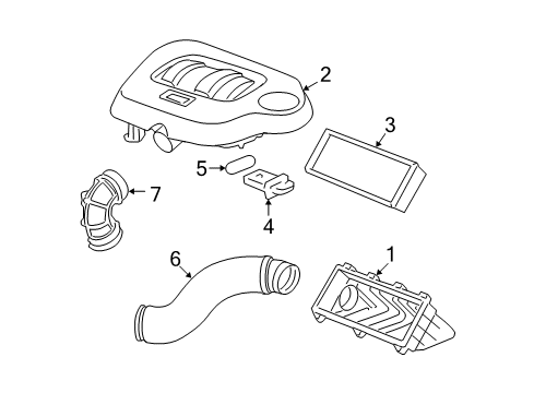 2011 Chevrolet HHR Powertrain Control Intake Duct Diagram for 15865168