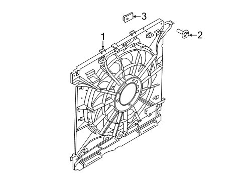 2021 Ford Police Interceptor Utility Cooling System, Radiator, Water Pump, Cooling Fan Fan Assembly Diagram for L1MZ-8C607-C