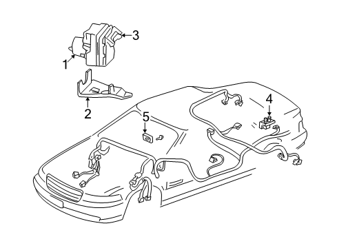 2000 Cadillac Seville ABS Components Electronic Brake And Traction Control Module Assembly Diagram for 9382835