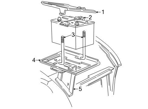 1997 Dodge B3500 Battery Tray-Battery Diagram for 55346492