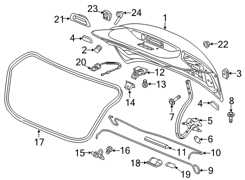 2017 Chevrolet Cruze Parking Aid Hinge Upper Bolt Diagram for 15744933