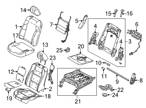 2015 Ford Taurus Driver Seat Components Seat Cushion Pad Diagram for DG1Z-54632A23-D