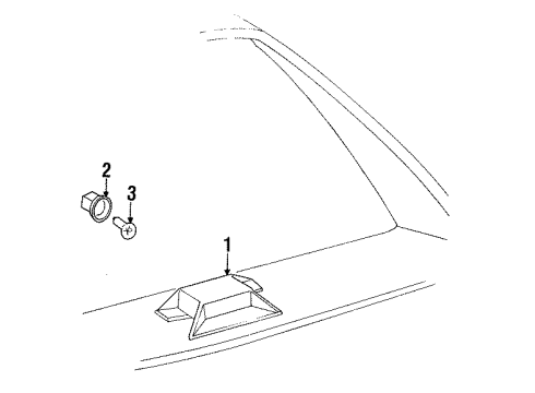 1997 Oldsmobile LSS High Mount Lamps Lamp Asm-High Mount Stop Diagram for 5977372