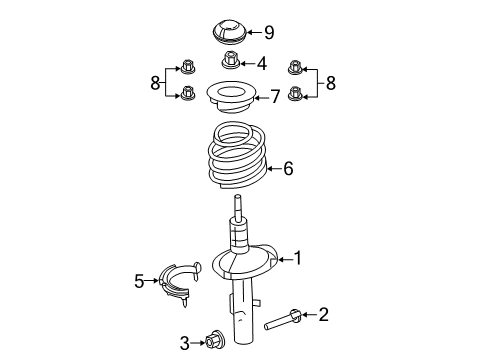 2010 Lincoln MKS Struts & Components - Front Dust Cap Diagram for AA8Z-3C239-A