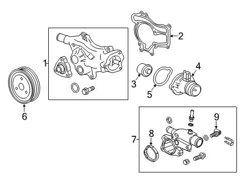 2016 Cadillac ELR Water Pump, Cooling Fan Water Pump Assembly Diagram for 55486343