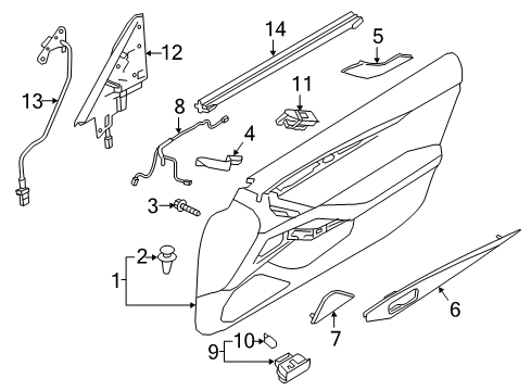 2020 Infiniti Q60 Door Seal Assy-Front Door Inside RH Diagram for 80834-5CA0A