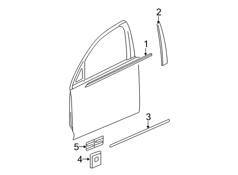 2007 Chevrolet Malibu Exterior Trim - Front Door Molding Asm-Front Side Door Center *Black Diagram for 22664145