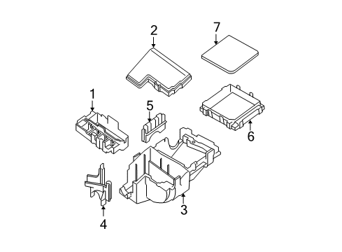 2010 Nissan Sentra Fuse & Relay Frame-Relay Box Diagram for 24384-ET80A