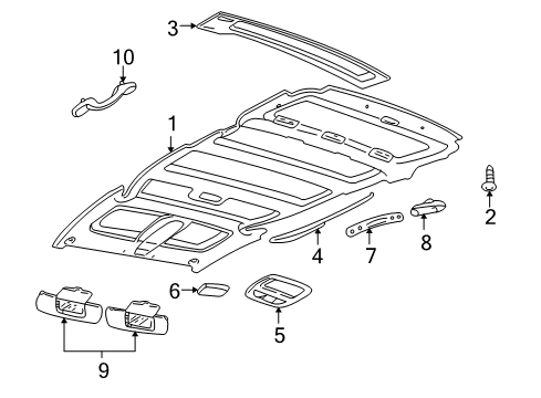 2000 Chevrolet Venture Interior Trim - Roof Lamp Asm, Dome Diagram for 12493745