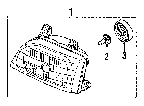 2001 Kia Sportage Headlamps Passenger Side Headlight Assembly Diagram for 0K08A51030B