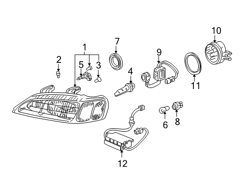 2001 Acura TL Headlamps Inverter, Hid System Diagram for 33144-S0K-A01