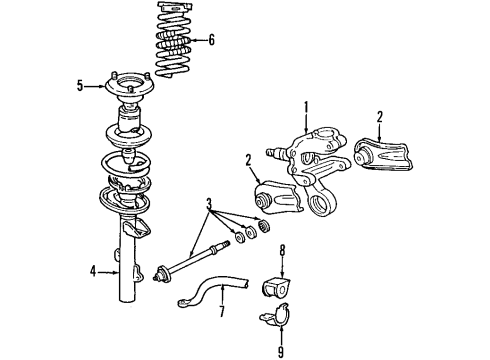 2005 Ford Taurus Rear Suspension Components, Stabilizer Bar Coil Spring Diagram for 2F1Z-5560-BC