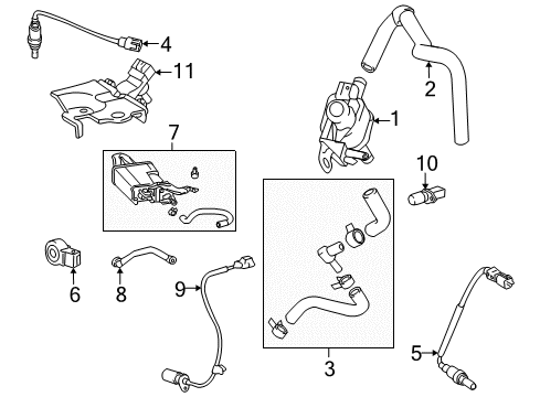 2011 Lexus HS250h Powertrain Control Sensor, Oxygen Diagram for 89465-75010