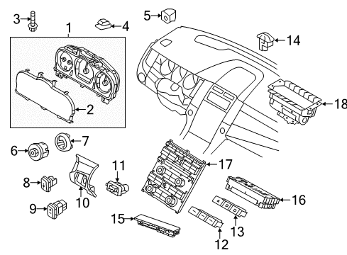 2012 Ford Taurus Cluster & Switches Dash Control Unit Diagram for CG1Z-19980-B