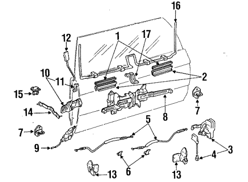 1993 Toyota 4Runner Door & Components Back Door Stay Assembly Right Diagram for 68950-89102