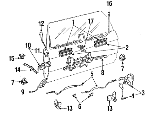 1993 Toyota 4Runner Door & Components Handle Diagram for 69209-89102-S4