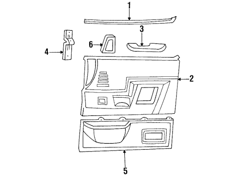 1993 Ford Bronco Interior Trim - Door Belt Weatherstrip Diagram for F2TZ-1521456-A