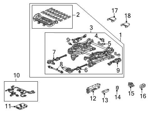 2008 Acura TL Tracks & Components Cord, Driver Side Power Seat (8Way) Diagram for 81606-SEP-A02