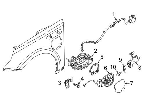 2018 Kia Optima Fender & Components Panel-Charge Port Door Diagram for 69511A8100