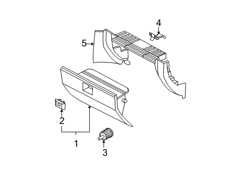 2008 Kia Sorento Glove Box Glove Box Assembly Diagram for 845103E510CY