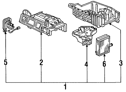 1990 Honda Accord Heater Core & Control Valve Heater Unit (Denso) Diagram for 79100-SM4-A02