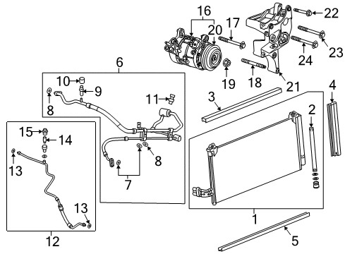 2018 GMC Sierra 1500 A/C Condenser, Compressor & Lines Side Baffle Diagram for 23193561