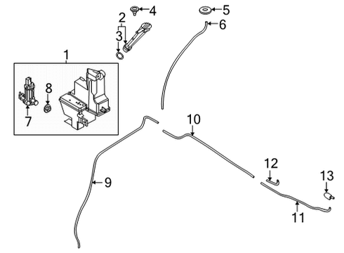 2021 Nissan Rogue Washer Components Cap-Windshield Washer Tank Diagram for 28913-4CC1A