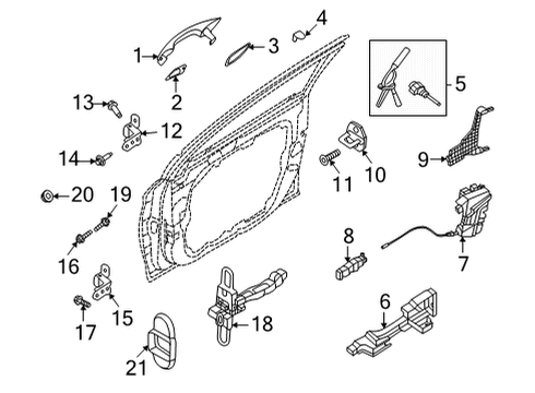 2021 Kia Sorento Rear Door Panel Assembly-Rear Door Diagram for 83471R5000