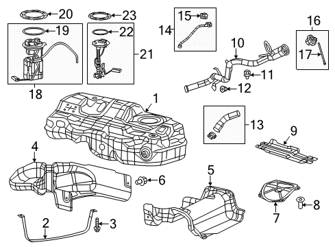 2016 Chrysler 200 Fuel Supply Hose-Fuel Filler Diagram for 68091427AA