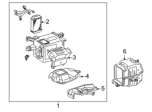 1999 Toyota Sienna Heater Core & Control Valve Valve Assy, Heater Water Diagram for 87240-08010