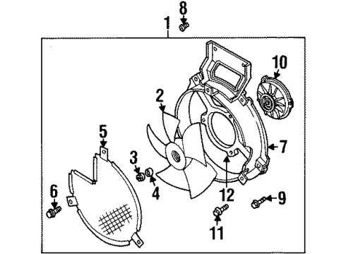 2001 Isuzu VehiCROSS A/C Condenser Fan Bolt, Shroud Diagram for 8-97071-786-0