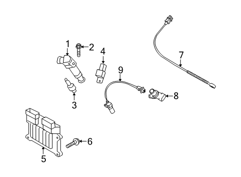 2007 Kia Rondo Powertrain Control Computer Assembly Diagram for 391093E621