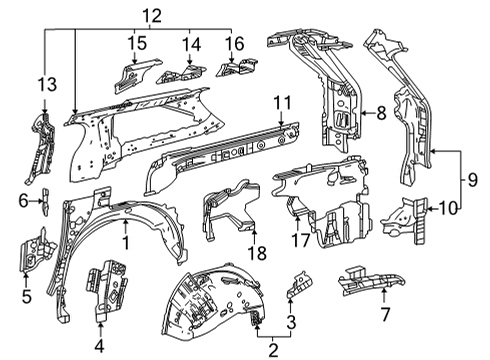 2021 Toyota Sienna Inner Structure - Side Panel Rear Pillar Diagram for 61033-08905