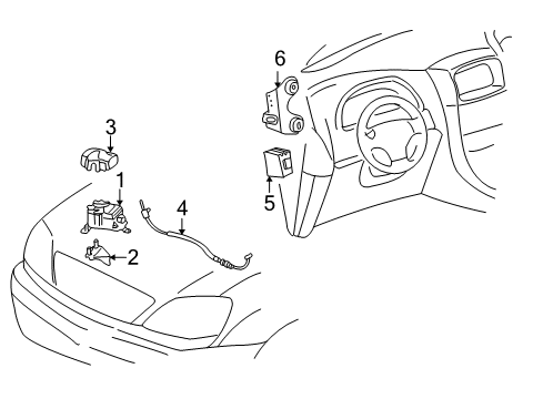 2002 Toyota Highlander Cruise Control System Actuator Assembly Cover Diagram for 88212-35110