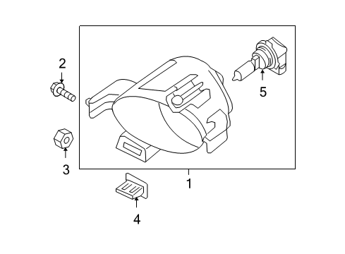 2007 Nissan Maxima Fog Lamps Lamp Assembly-Fog, R Diagram for 26150-ZK30A