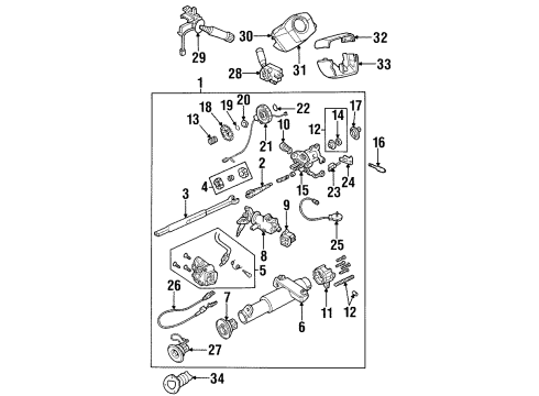 1994 Buick Skylark Steering Column, Steering Wheel Combo Switch Diagram for 1995995