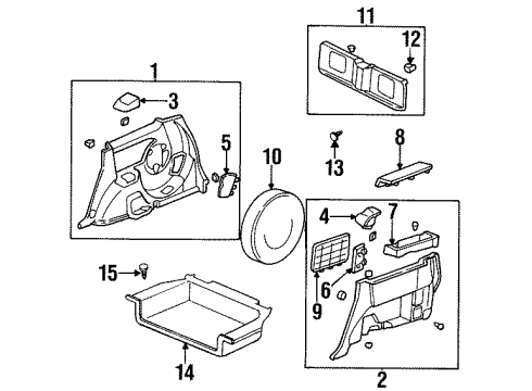 1998 Honda Odyssey Interior Trim - Rear Body Holder, Driver Side Cup (Seagull Gray) Diagram for 84661-SX0-000ZE