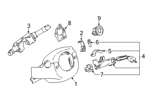 2022 Nissan Rogue Sport Ignition Lock Sensor Assembly-Steering Angle Diagram for 47945-HP50A