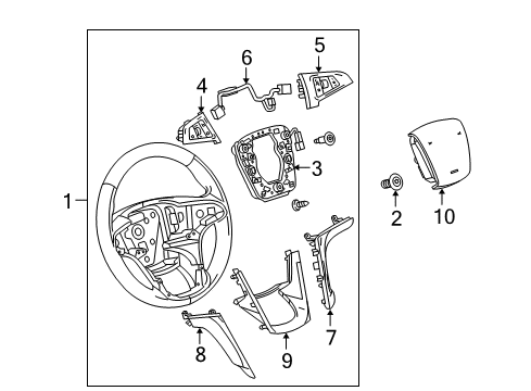2015 GMC Terrain Steering Column, Steering Wheel & Trim Horn Contact Bolt Diagram for 13276838