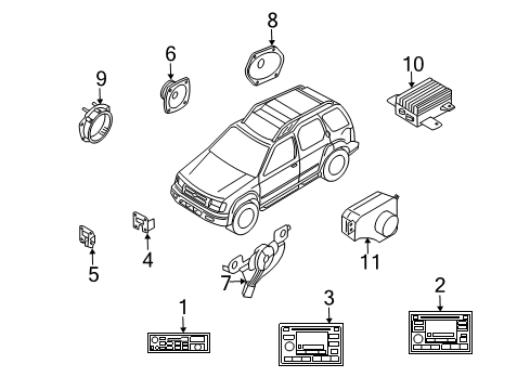 2003 Nissan Xterra Sound System Subwoofer Box Diagram for 28170-2Z700