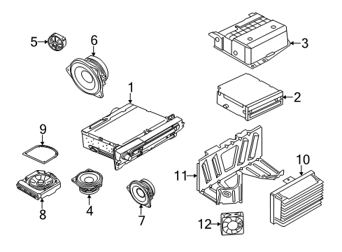 2016 BMW 528i xDrive Sound System Bracket For Dvd Changer Diagram for 51169177572
