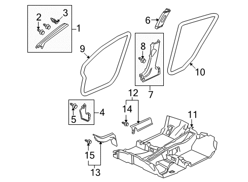 2013 Honda Insight Interior Trim - Pillars, Rocker & Floor Garnish Assy., R. FR. Pillar *NH220L* (CLEAR GRAY) Diagram for 84101-TM8-A02ZB