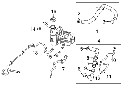 2019 Ram 2500 Hoses, Lines & Pipes Hose-Radiator Inlet Diagram for 68359610AE