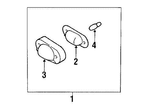 1994 Isuzu Pickup License Lamps Lamp, License Plate Diagram for 8-94443-186-2