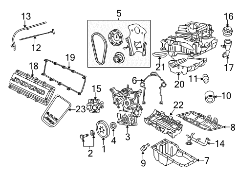 2006 Jeep Commander Engine Parts, Mounts, Cylinder Head & Valves, Camshaft & Timing, Oil Pan, Oil Pump, Balance Shafts, Crankshaft & Bearings, Pistons, Rings & Bearings Indicator-Engine Oil Level Diagram for 53021858AD