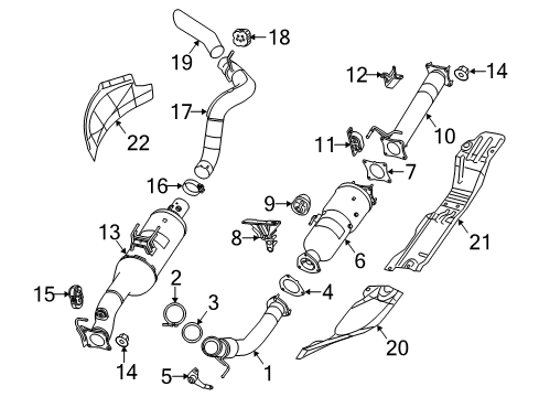 2018 Ram 2500 Exhaust Components Catalytic Converter Diagram for 68371833AA