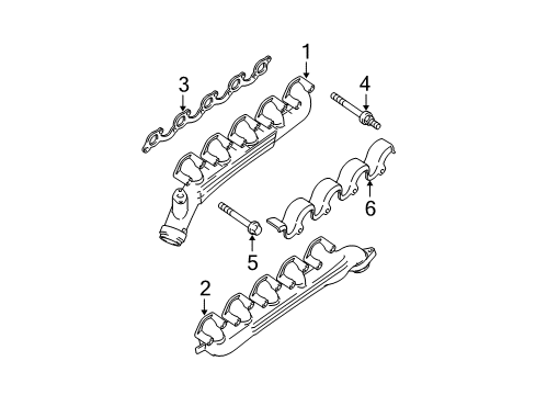 2003 Dodge Ram 3500 Exhaust Manifold Exhaust Manifold Diagram for 5086934AA