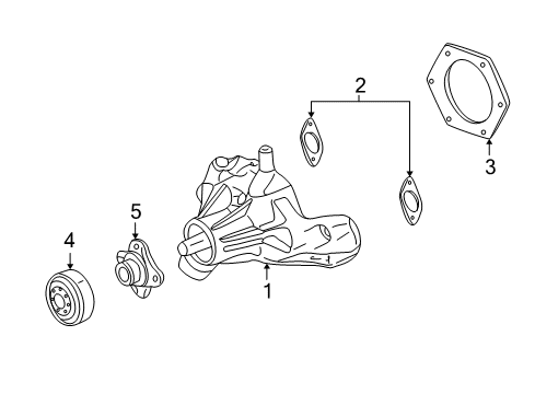 2011 GMC Savana 1500 Cooling System, Radiator, Water Pump, Cooling Fan Water Pump Gasket Diagram for 12603957